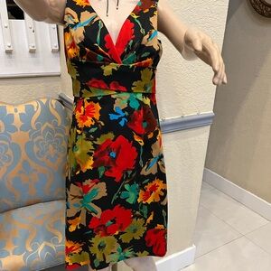 Donna Ricco Multicolor Floral Midi Dress